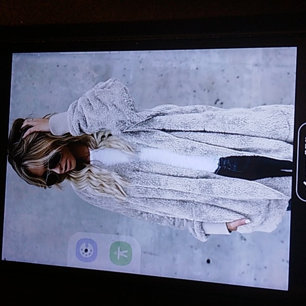 Long sleeve hooded teddy coat open front casual 14
